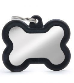 Myfamily Silver Bone With Black Rubber